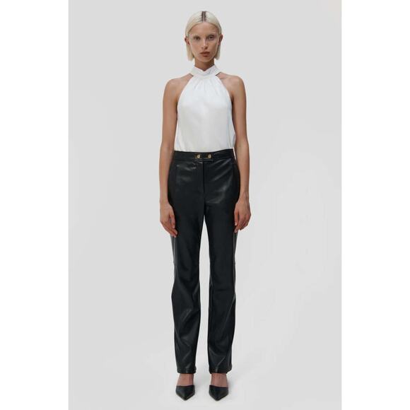 Jonathan Simkhai Dahlia Faux Leather Pants in Black (Size 2)